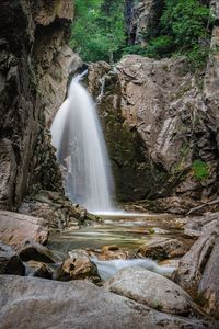 Scenic view of waterfall