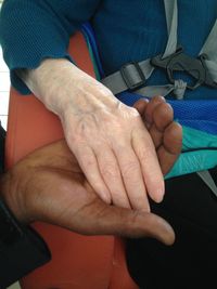 Close-up of couple hands