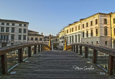 View of buildings against clear sky