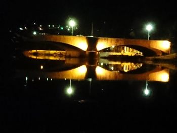 Reflection of sky in water at night