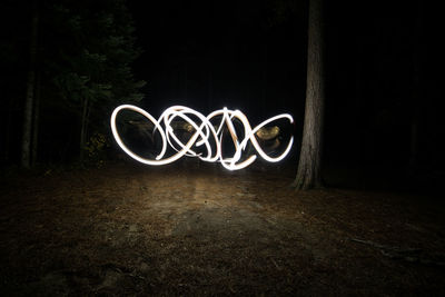 Illuminated light painting at night