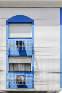 Low angle view of windows on building