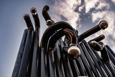 Abstract artistic shapes from iron pipes