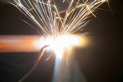 Low angle view of illuminated building