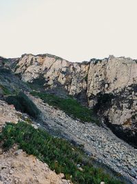 Scenic view of mountains against clear sky