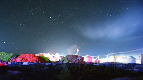 Close-up of star field against sky at night