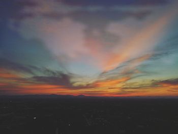 Scenic view of dramatic sky during sunset