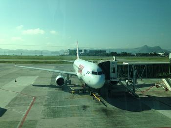 Airplane on airport runway