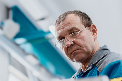 Close-up of man looking away