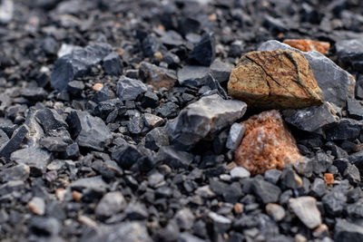 High angle view of stones