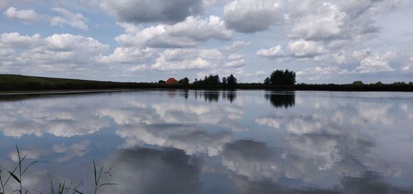 Panoramic view of lake against sky