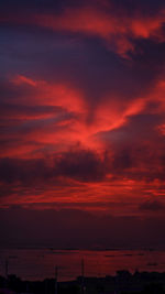 Scenic view of dramatic sky during sunset