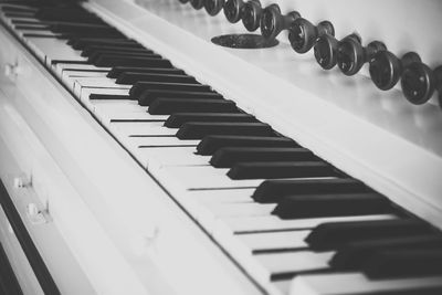 Close-up of piano keys