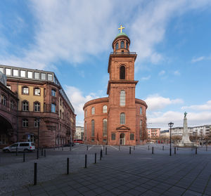 Low angle view of historic building against sky