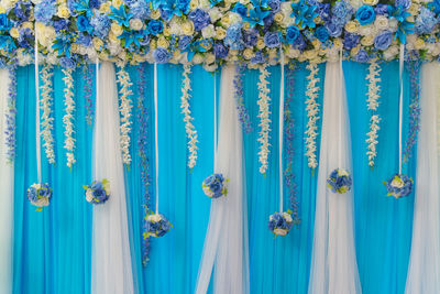 Flowers decorated at wedding banquet