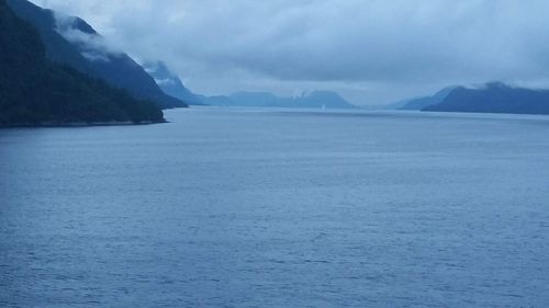 Scenic view of sea and mountains