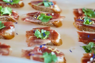 Close-up of food served in plate