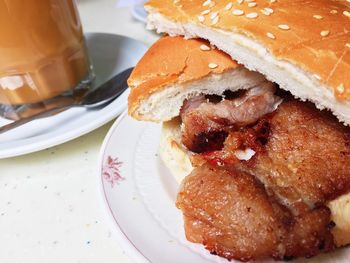 Close-up of served food