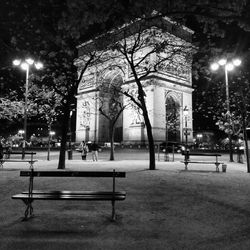 Illuminated street light at night