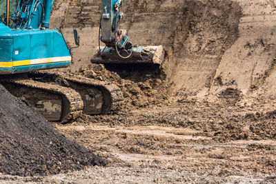 Bulldozer at construction site