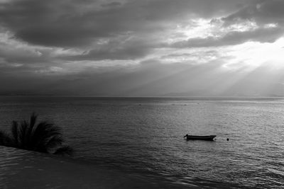 Scenic view of sunset over calm sea