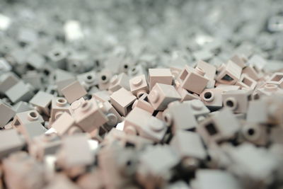 High angle view of text on table