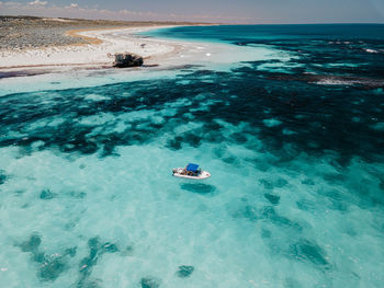 High angle view of person in sea