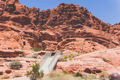 Low angle view of rock formation on mountain