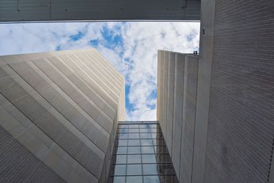 Low angle view of modern building against sky