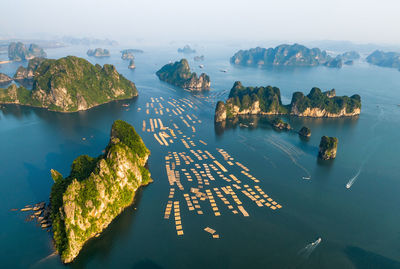 High angle view of sea against sky