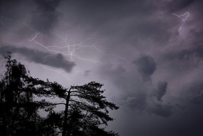 Low angle view of lightning in sky