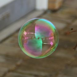 Close-up of bubbles in rainbow