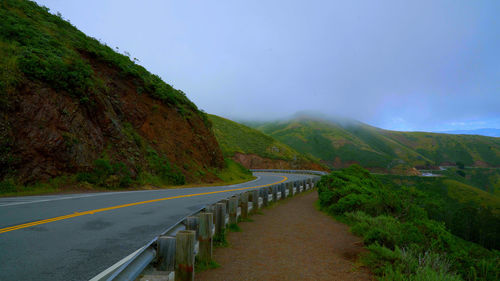 Scenic view of mountains against clear sky