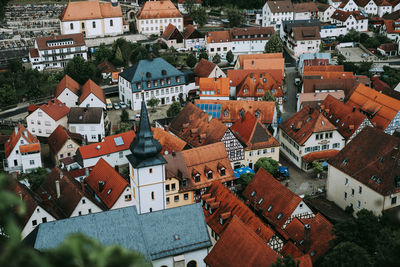 Aerial view of townscape in city