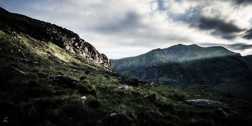 Scenic view of mountains against sky