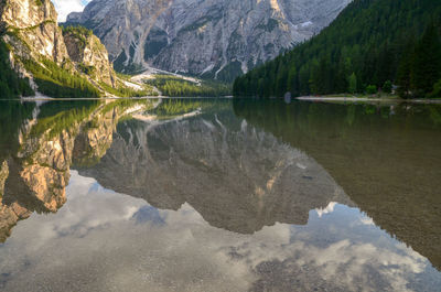 Scenic view of lake and mountains