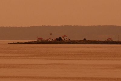 Scenic view of field against clear sky