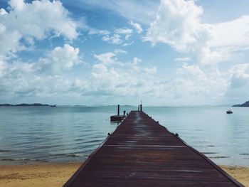 View of pier on sea