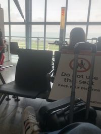 View of people sitting at airport