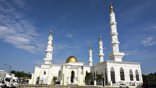 Low angle view mosque building against sky at kota bharu kelantan, malaysia