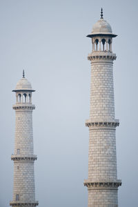 Low angle view of tower at taj mahal