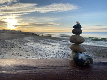 Meditative sunrise on the beach 