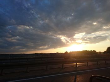 View of road at sunset