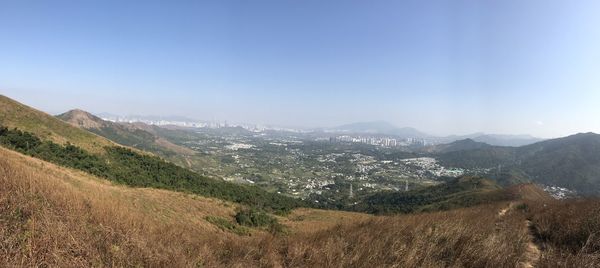 Scenic view of landscape against clear sky