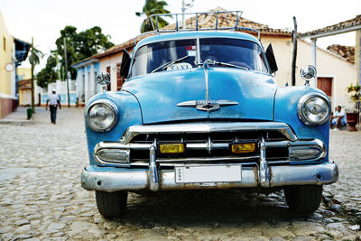 Vintage car parked on street