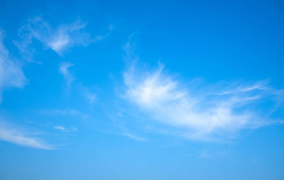 Low angle view of clouds in blue sky