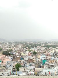 High angle view of townscape against sky