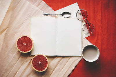 Directly above shot of objects on table