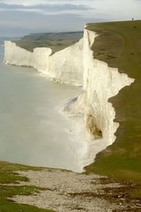 Seven sisters cliff edge on south downs national park in east sussex