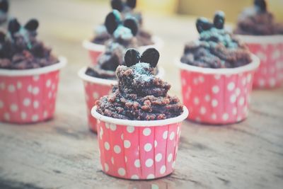 Close-up of dessert on table